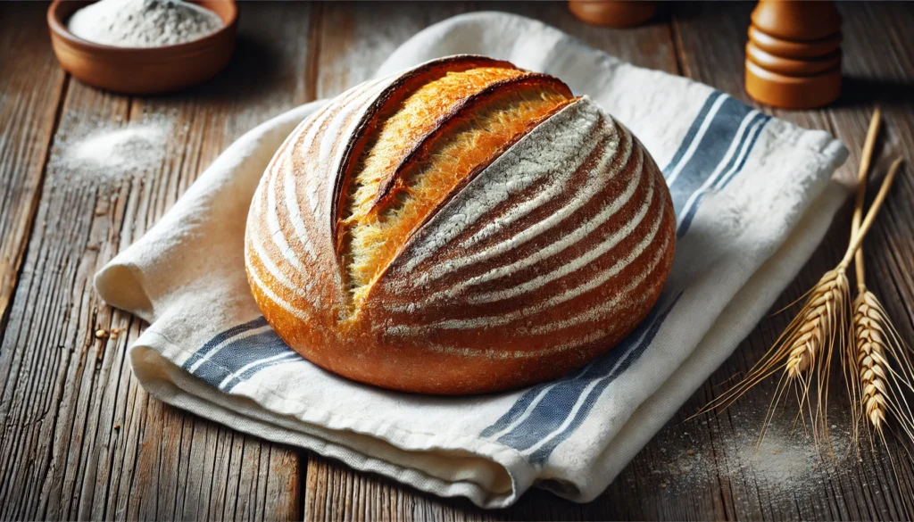 freshly baked bread made with fresh milled flour