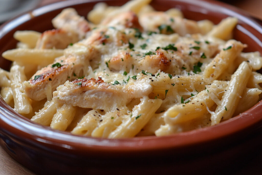 Crock Pot Garlic Parmesan Chicken Pasta